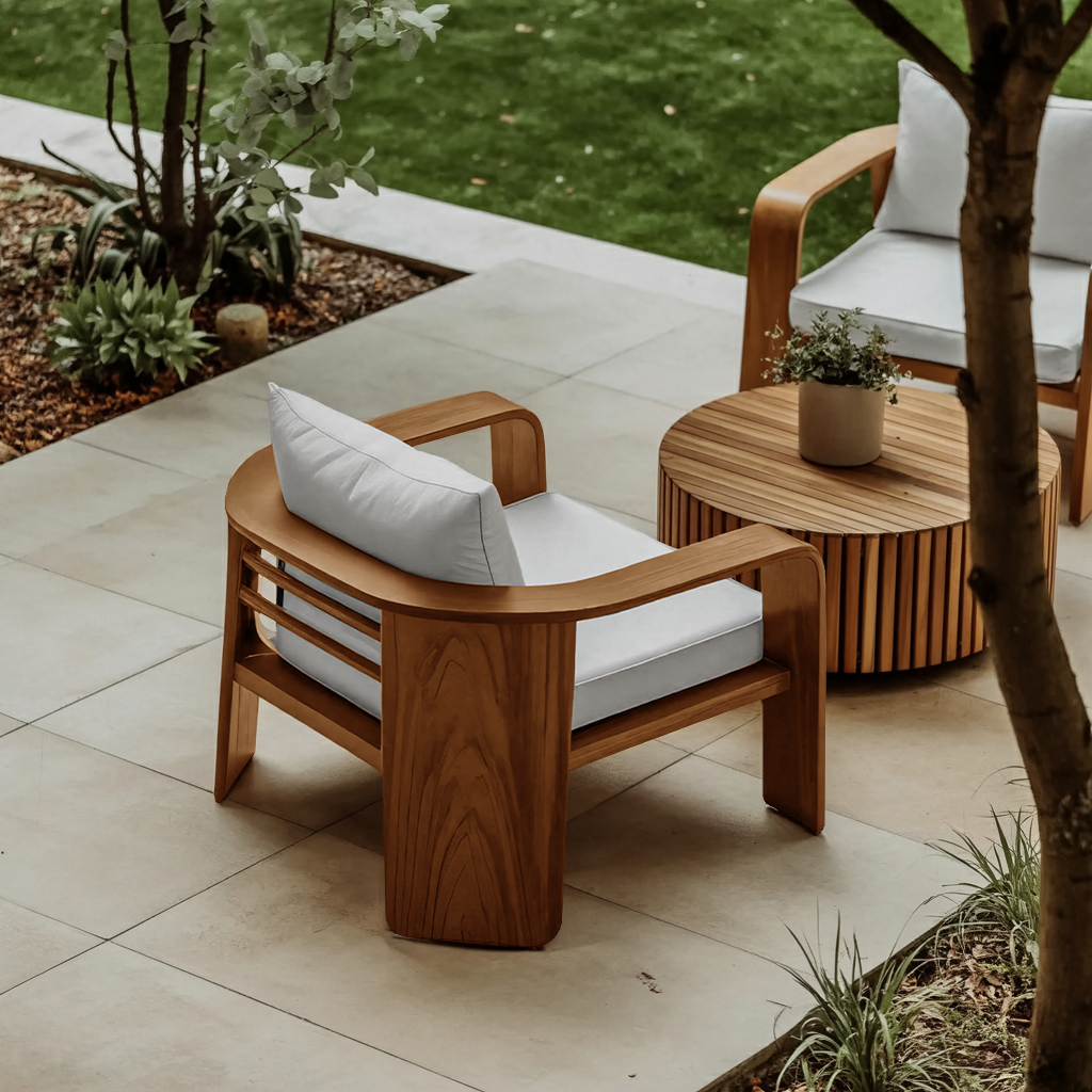 Modern Outdoor Wood Lounge Chair For Patio Or Garden