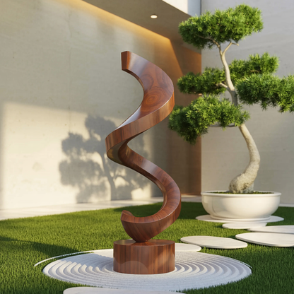 Handcrafted Wooden Sculpture For Garden Art Decor