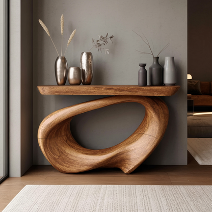 Rustic Live Edge Console Table Entryway Design