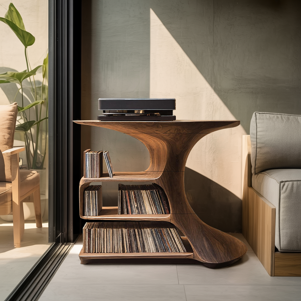 Mid Century Wooden Media Console For Bedroom Furniture