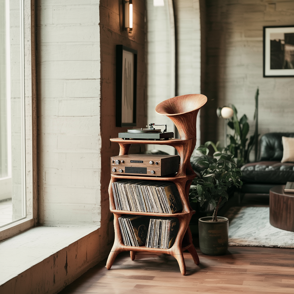 Mid Century Vinyl Cabinet For Livingroom Display
