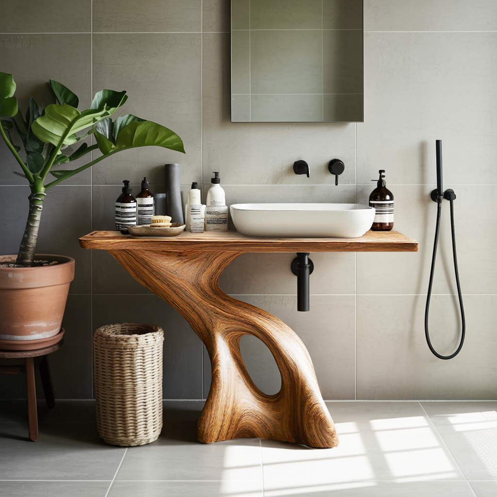 Rustic Solid Vanity For Vintage Bathroom Styling