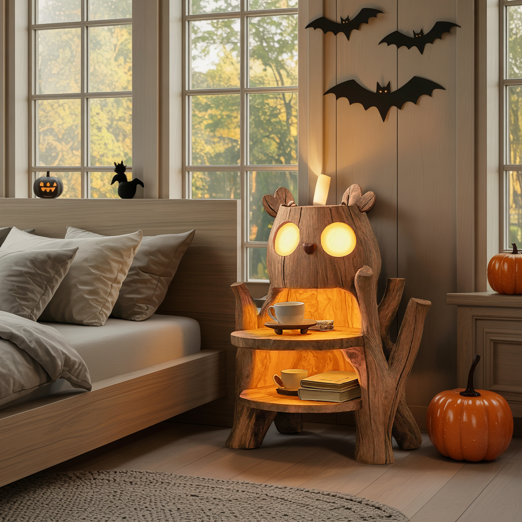 Farmhouse Nightstand With Drawer For Bedroom Decor