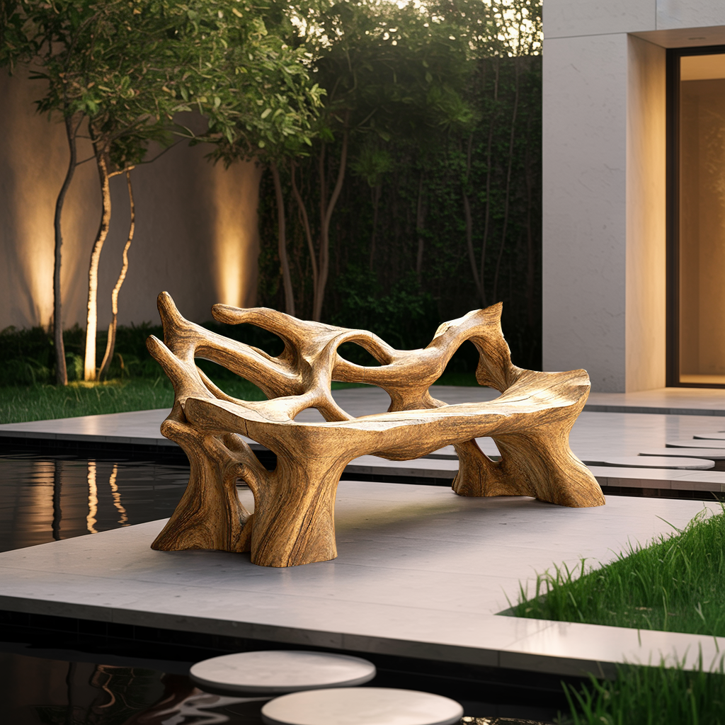 Farmhouse Wooden Bench For Weather Resistant Patio Decor