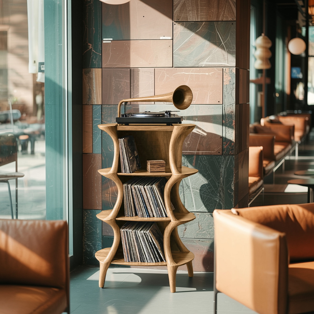 Farmhouse Style Record Stand For Entryway Design