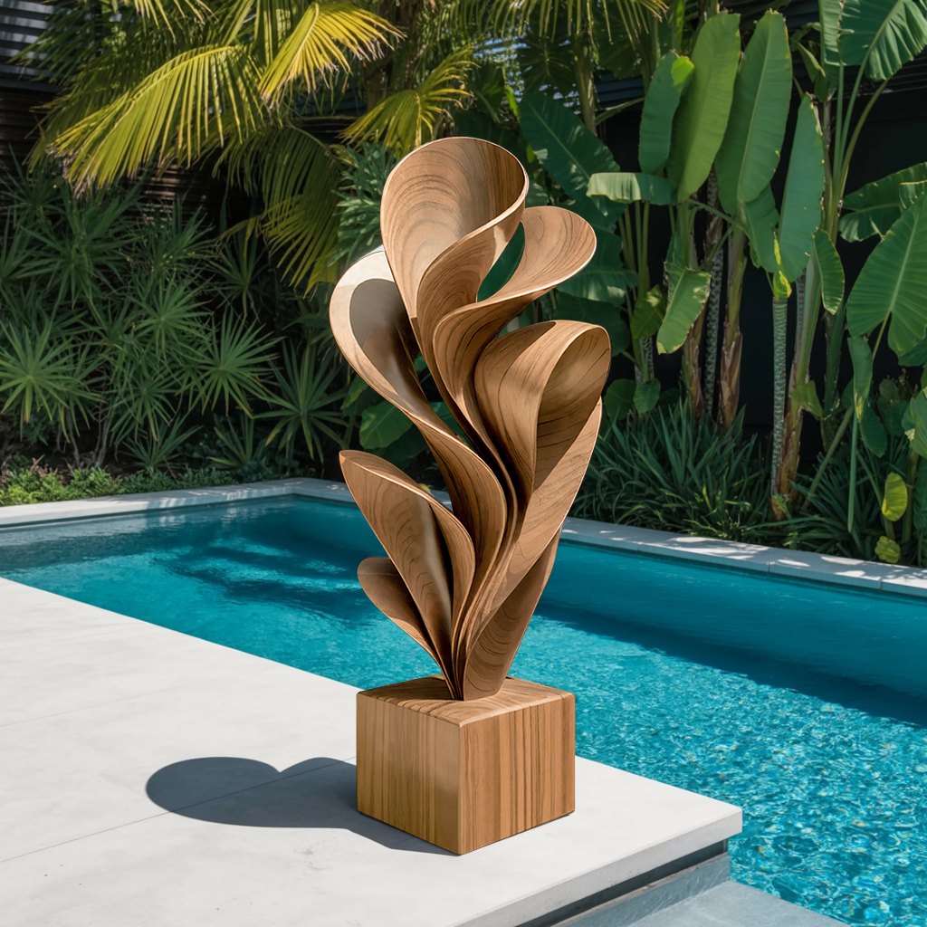 Farmhouse Solid Wood Sculpture Outdoor Garden Decoration