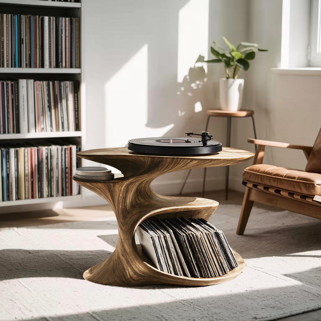 Farmhouse Record Stand Country Home Decor Style