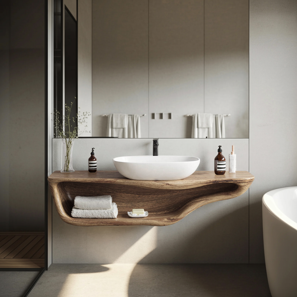 Handcrafted Live Edge Vanity For Custom Bathrooms