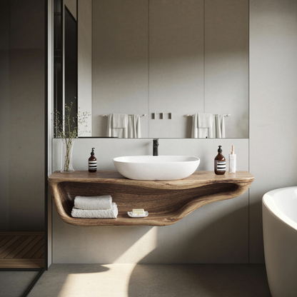 Handcrafted Live Edge Vanity For Custom Bathrooms