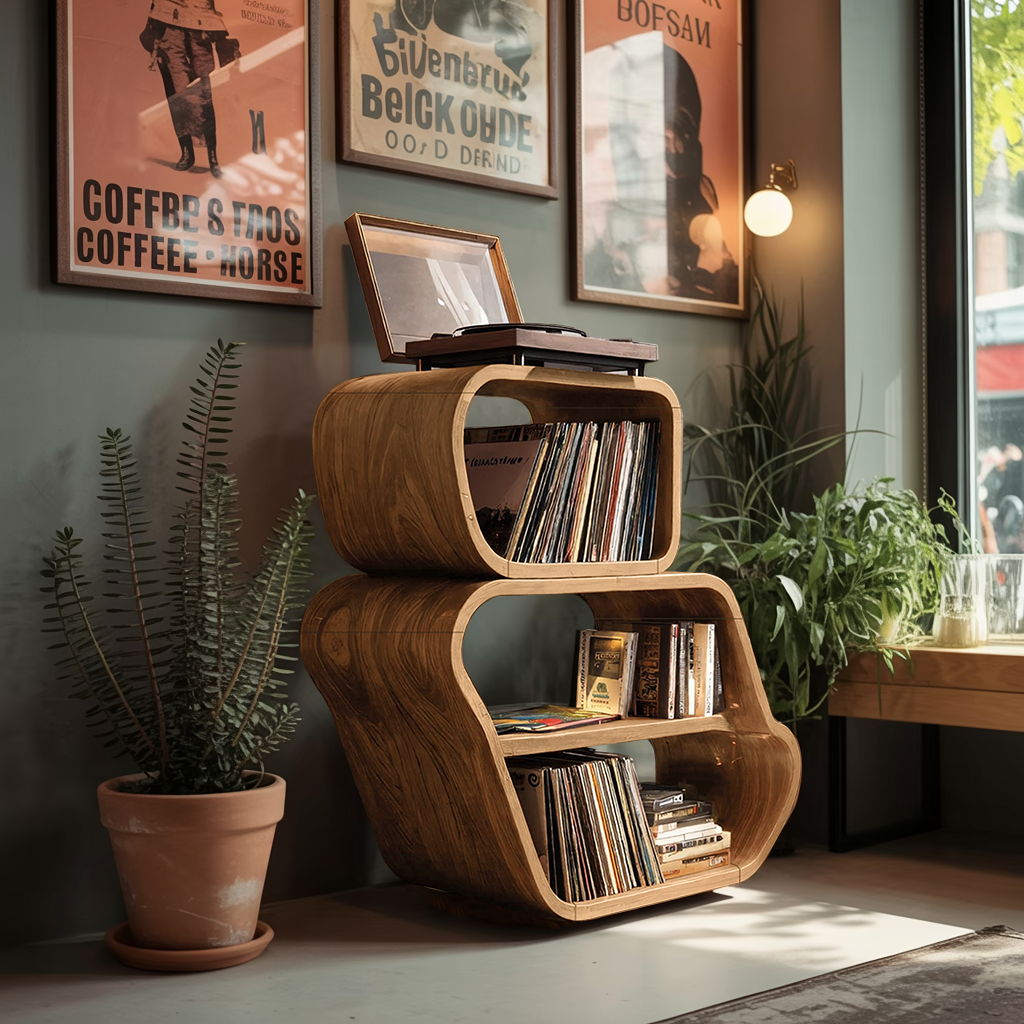 Mid Century Vinyl Record Console For Livingroom Style