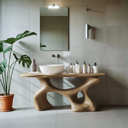 Handcrafted Bathroom Vanity For Organic Home Look