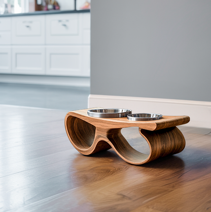 Rustic Handmade Pet Food Bowl Stand For Dogs