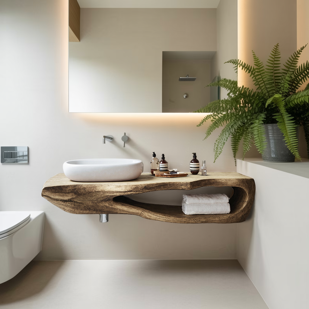 Rustic Bathroom Shelf For Industrial Bathroom Style