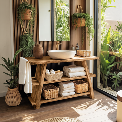 Rustic Vanity With Drawer For Compact Bathroom Spaces