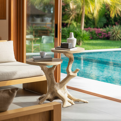 Handcrafted Round End Table Living Room Decor