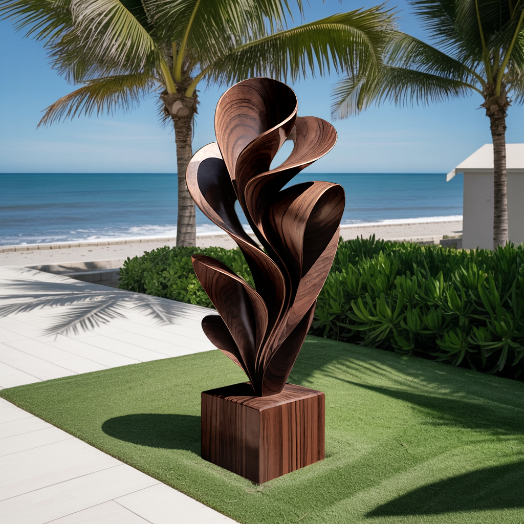 Farmhouse Solid Wood Sculpture Outdoor Garden Decoration