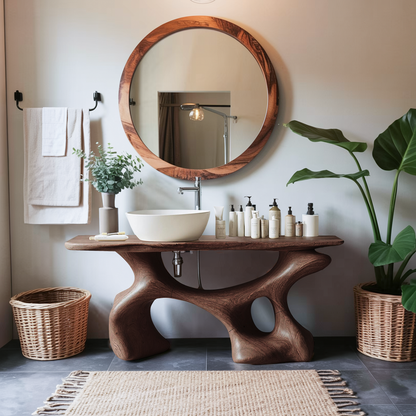 Handcrafted Bathroom Vanity For Organic Home Look