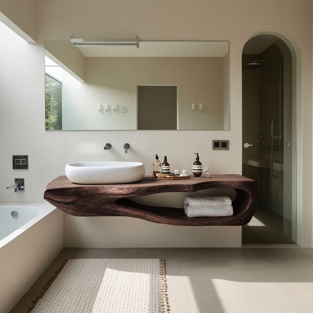 Rustic Bathroom Shelf For Industrial Bathroom Style