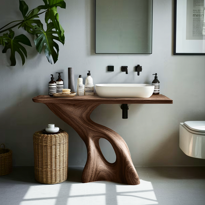 Rustic Solid Vanity For Vintage Bathroom Styling