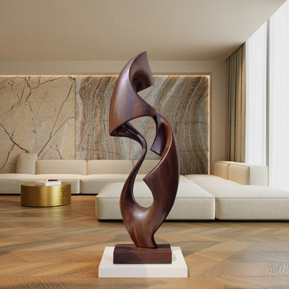 Rustic Abstract Sculpture For Office Decor
