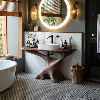 Handcrafted Solid Wood Vanity For Bathroom Decor