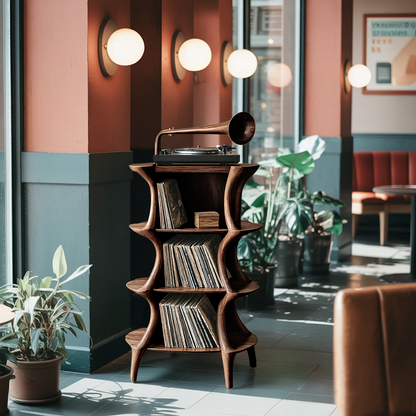 Farmhouse Style Record Stand For Entryway Design