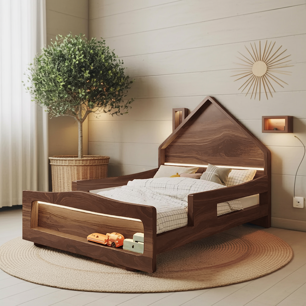 Modern House Shape Kids Bed For Toddler Bedroom