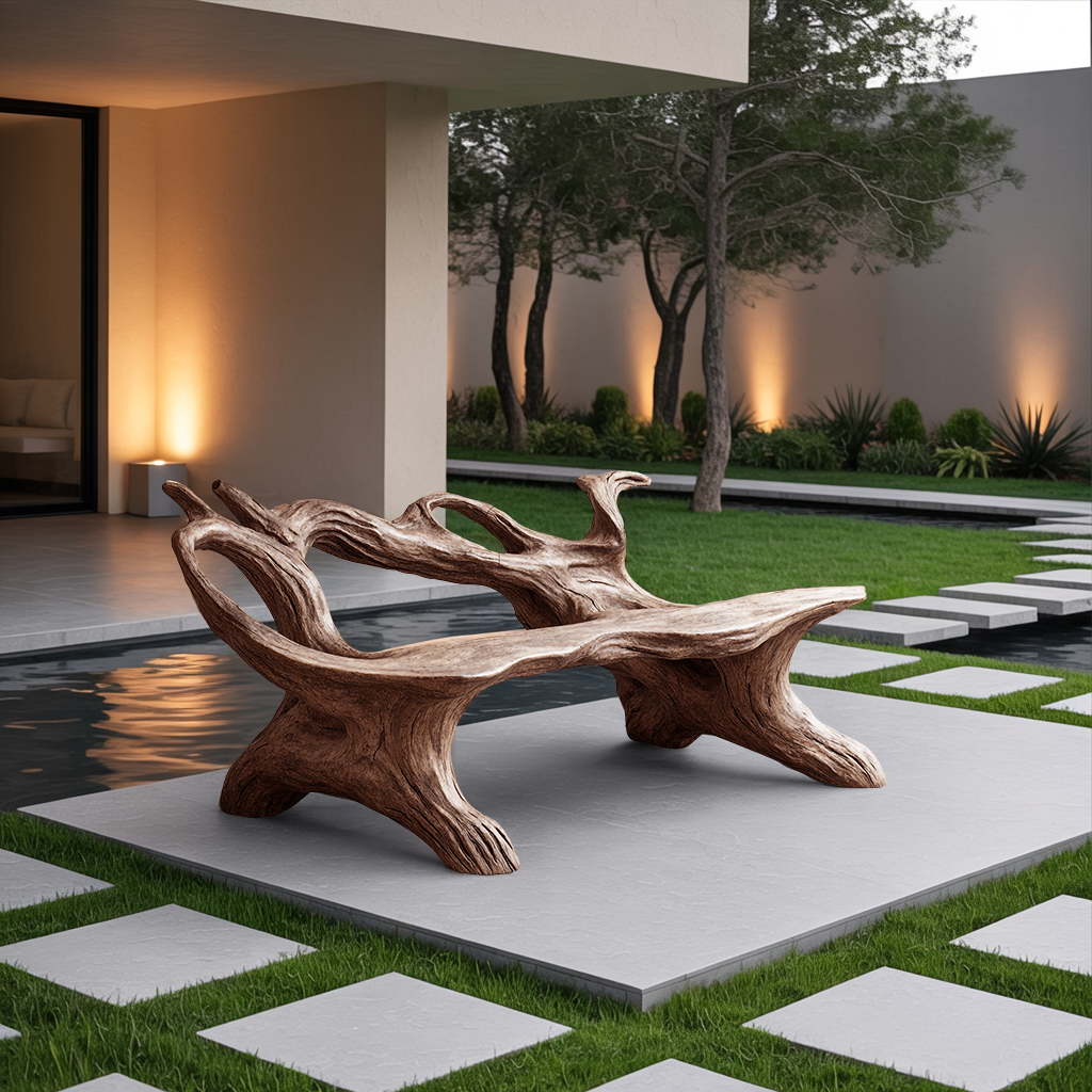 Farmhouse Branch Bench For Comfortable Living Room Seating