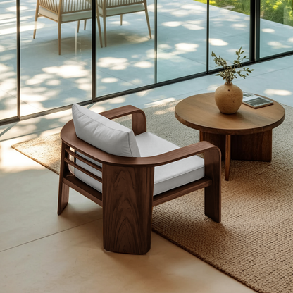 Modern Outdoor Wood Lounge Chair For Patio Or Garden