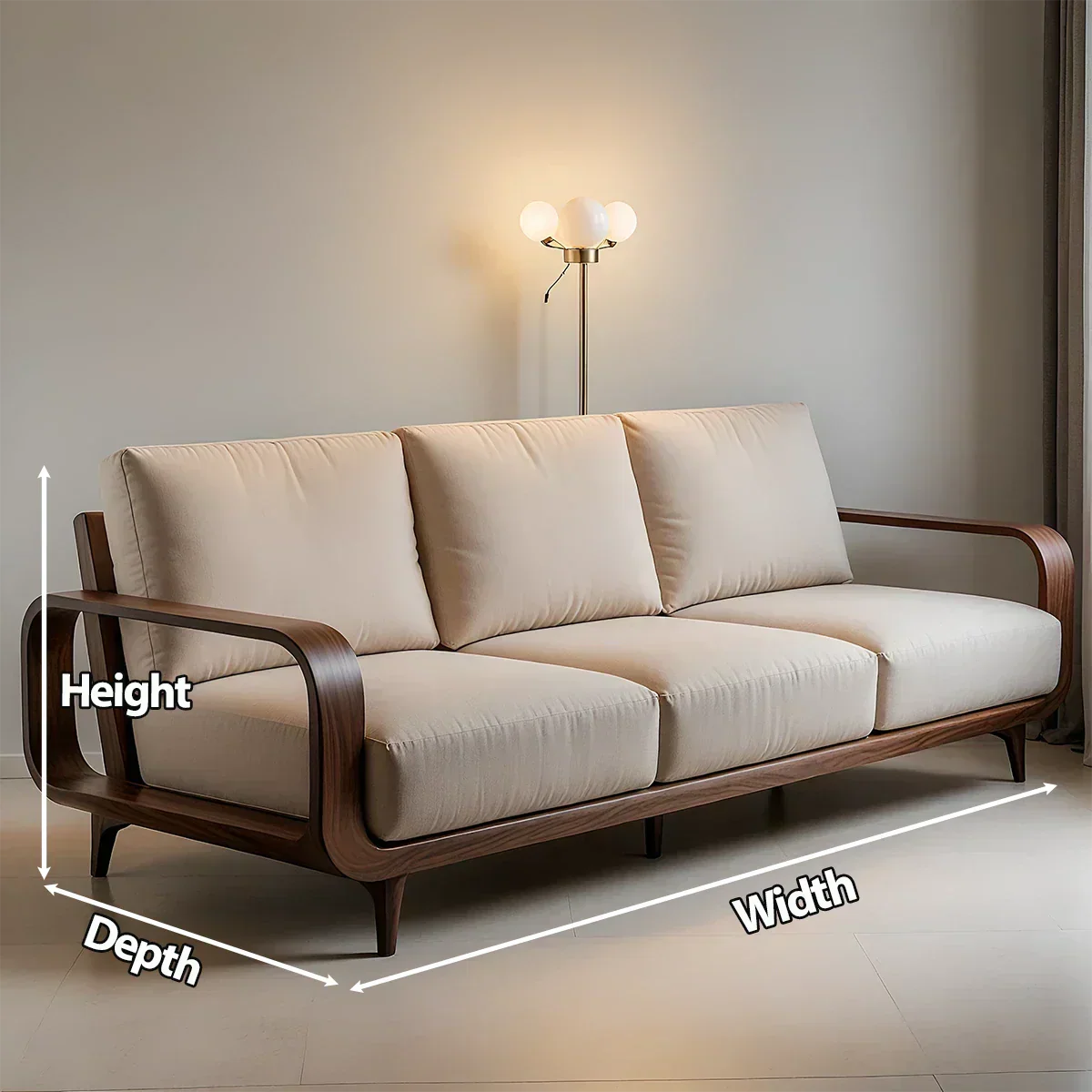 Handcrafted Solid Wood Cotton Sofa – Rustic Minimalist Design - Rustirawood