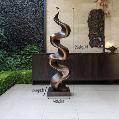 Rustic Large Wooden Sculpture For Garden