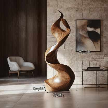 Rustic Large Wooden Sculpture For Furniture Art Feature