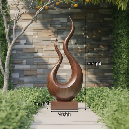 Mid Century Wooden Sculpture For Garden Decorative Panel