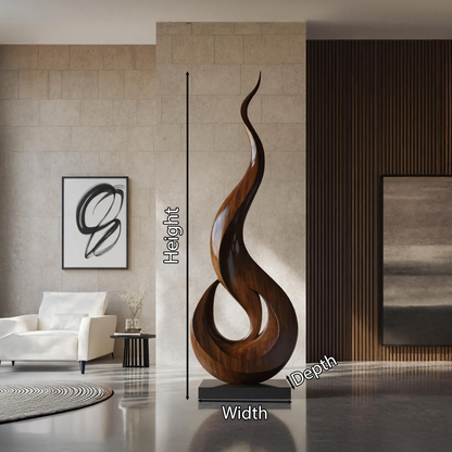 Mid Century Large Wooden Sculpture For Outdoor Art Decor