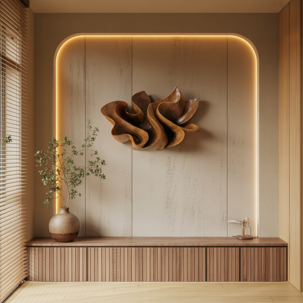 Abstract Wall Sculpture For Modern Living Room Accent