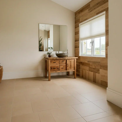 Natural Solid Wood Bathroom Vanity with Drawers & Cabinet — Handcrafted Wabi Sabi Design - Rustirawood