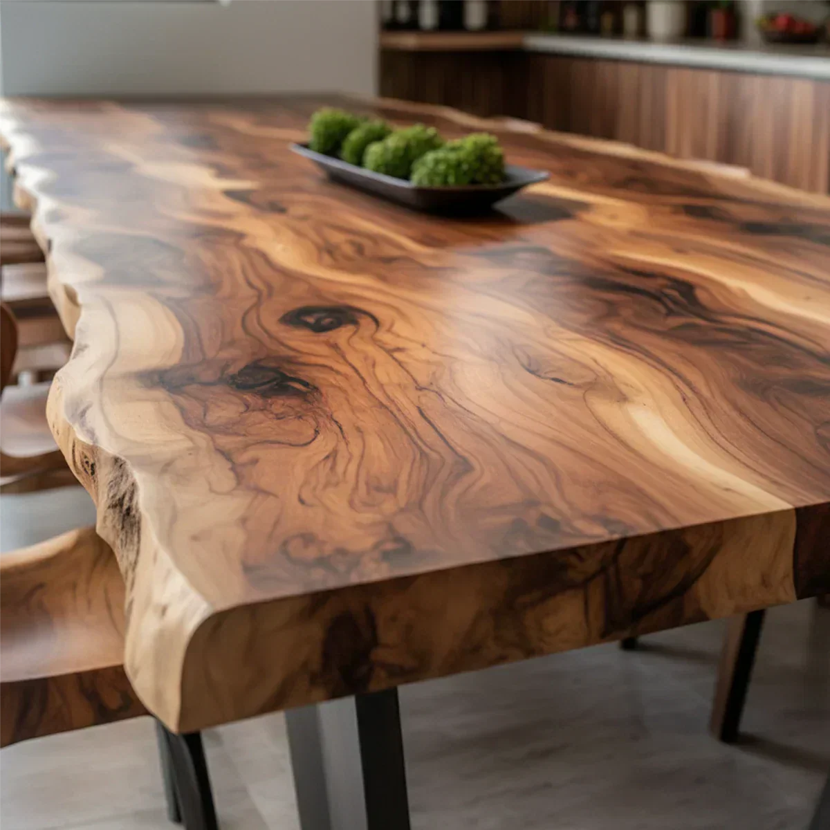 Natural Solid Wood Dining Table in Modern Rustic Luxury Style - Rustirawood