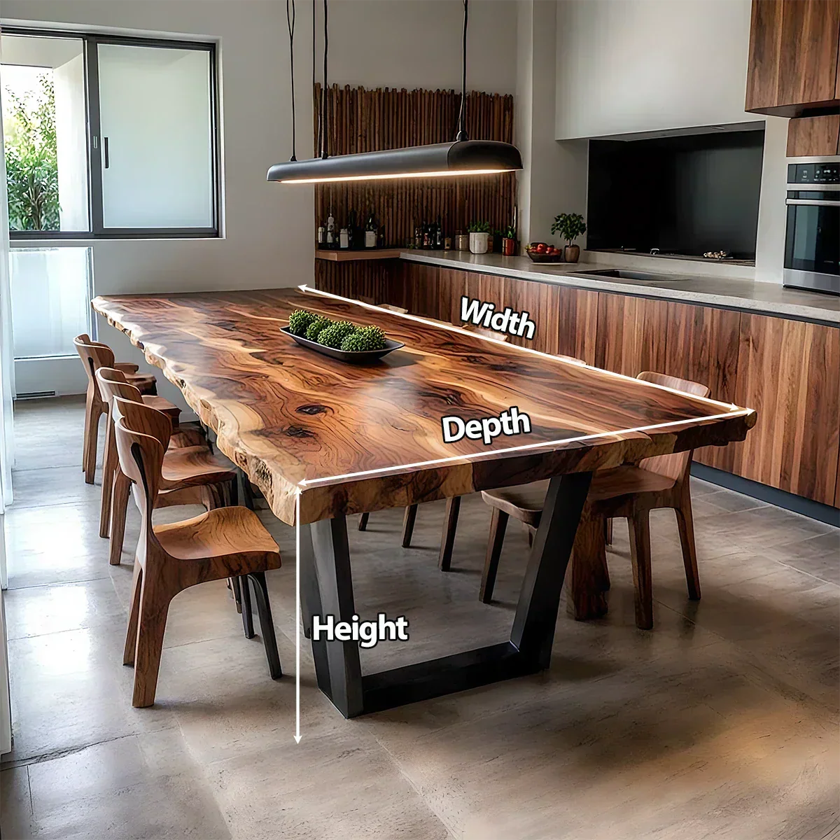 Natural Solid Wood Dining Table in Modern Rustic Luxury Style - Rustirawood