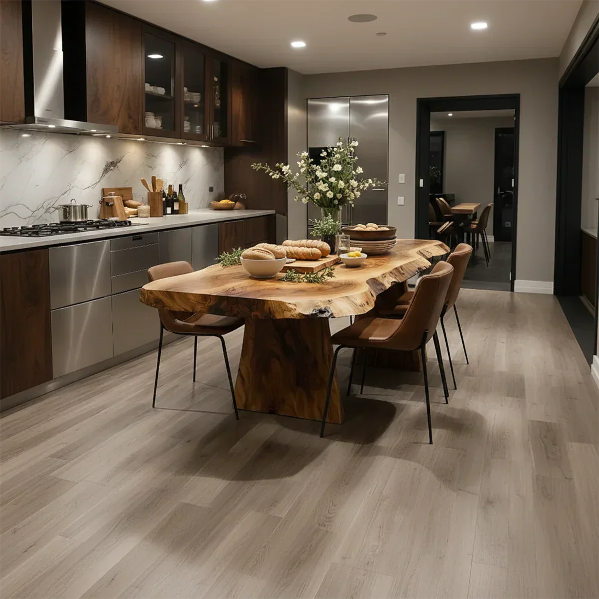 Natural Solid Wood Live-Edge Dining Table - Rustirawood