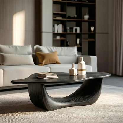 Organic Loop Sculptural Coffee Table in Natural Solid Wood - Rustirawood