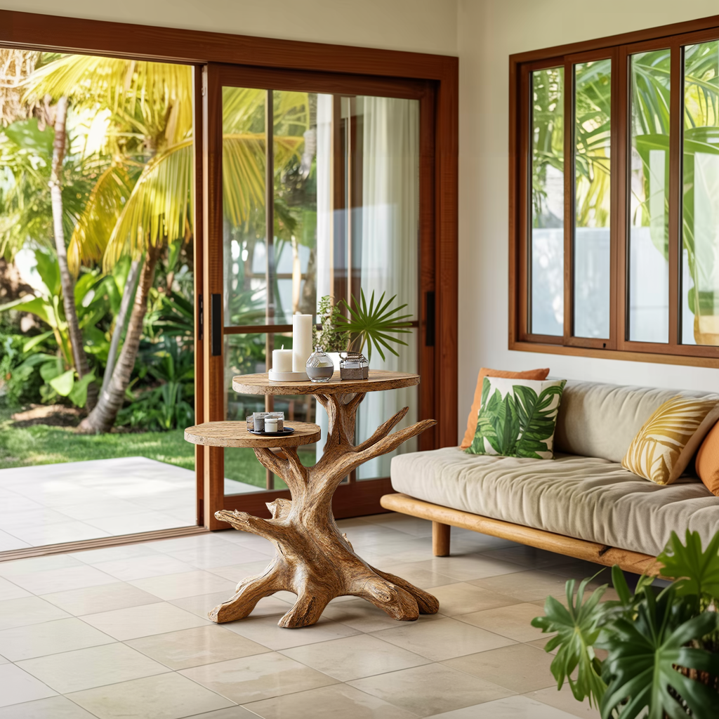 Rustic Live Edge End Table Entryway Design