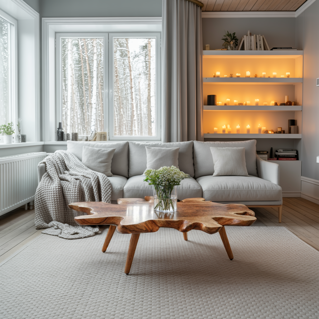 Handcrafted Low Table For Wooden Room Decor