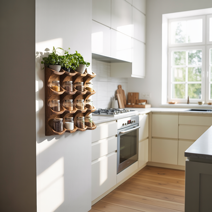 Wooden Kitchen Cabinet Organizer Rustic Style Decor