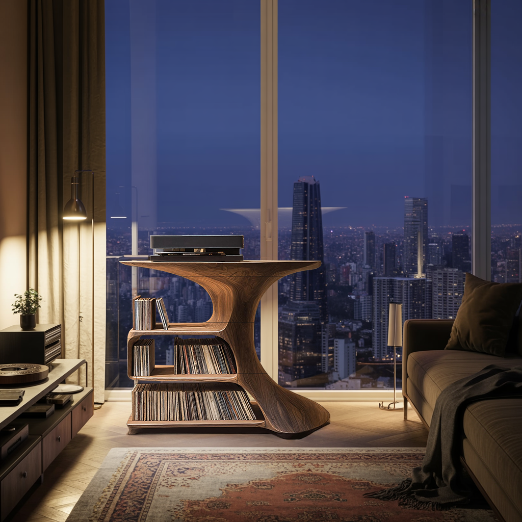 Mid Century Wooden Media Console For Bedroom Furniture