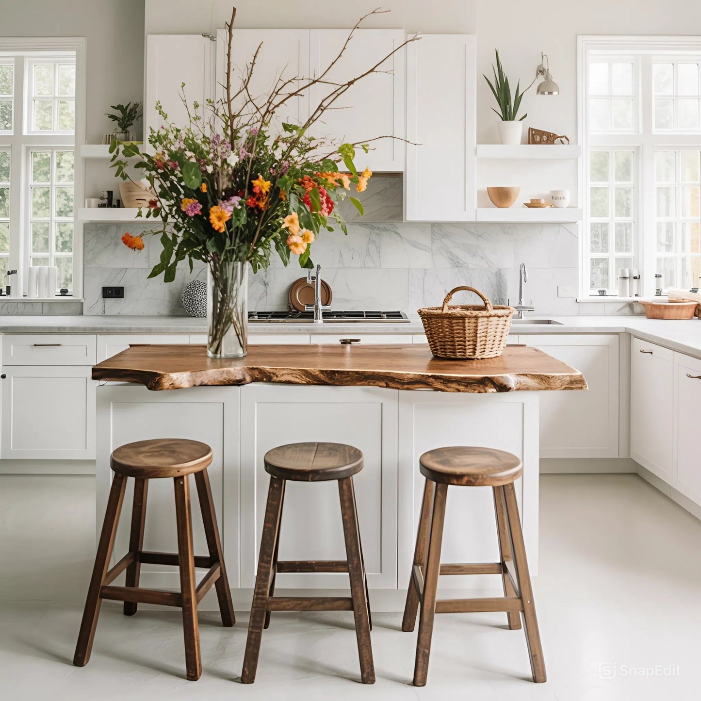 Farmhouse Live Edge Tabletop For Dining Room Decor