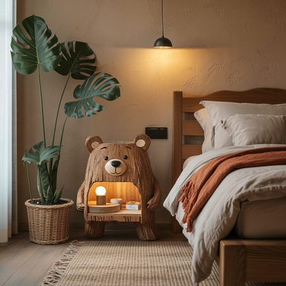 Rustic Wooden Nightstand For Stylish Bedroom Space