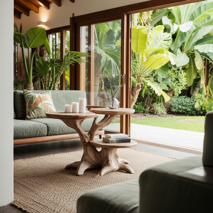 Handcrafted Live Edge End Table For Living Room