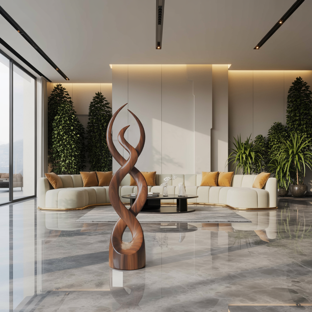 Modern Abstract Wooden Sculpture For Home Decor