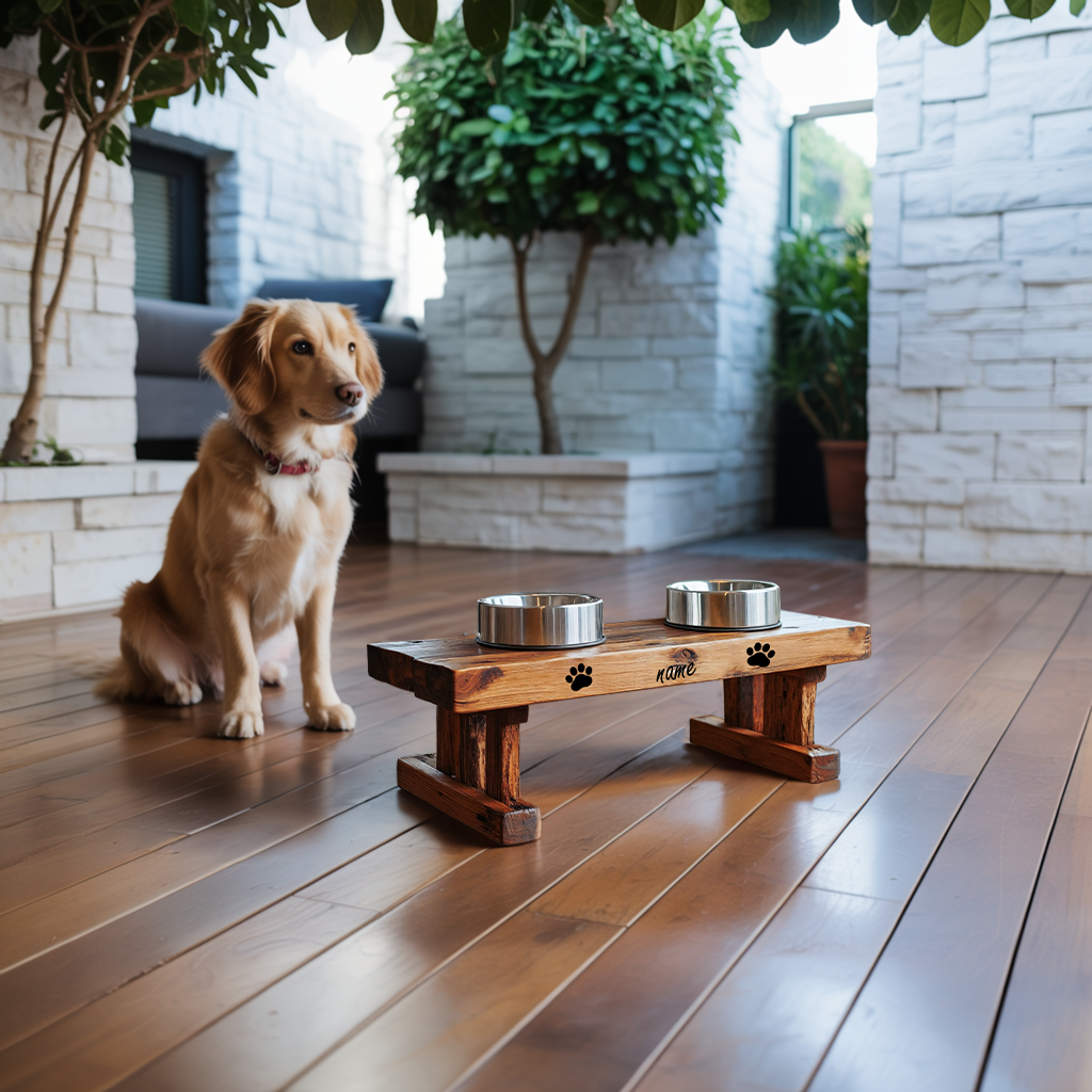 Rustic Style Handmade Dog Bowl For Kitchen Decor