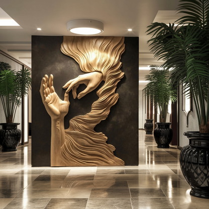 Mid Century Wood Wall Sculpture For Bedroom Accent Wall